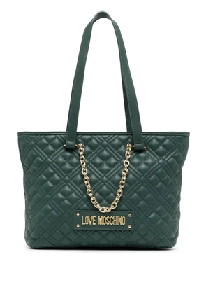 Love Moschino quilted leather tote bag - Green