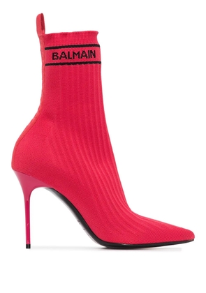 Balmain Skye knitted ankle boots - Red