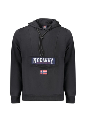 NORWAY 1963 logo-patch flap-pocket hoodie - Black