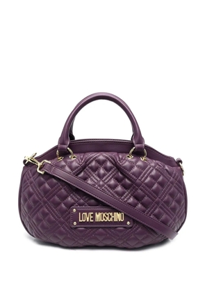 Love Moschino quilted logo-lettering bag - Purple