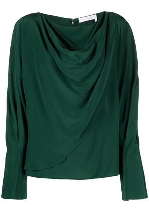 Chloé draped boat-neck silk blouse - Green