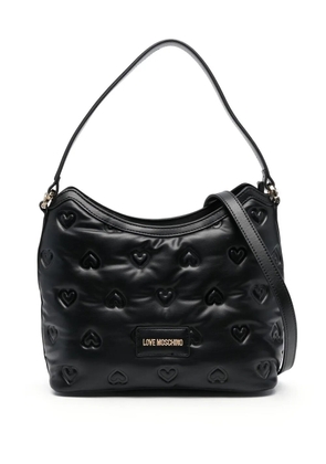 Love Moschino heart-embossed shoulder bag - Black