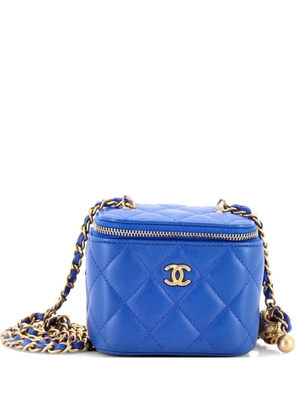 CHANEL Pre-Owned Pearl Crush Vanity Case with Chain Quilted Lambskin Mini clutch bag - Blue