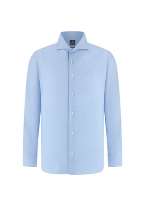 Boggi Milano windsor collar houndstooth shirt - Blue