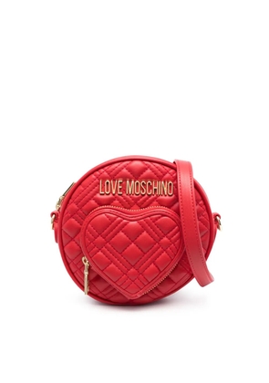 Love Moschino circular quilted crossbody bag - Red