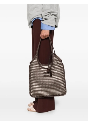 Miu Miu logo-detail tote bag - Brown