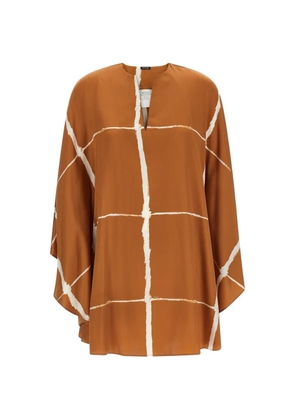 Kiton silk-satin blouse - Brown