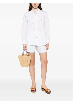 RELAX RE-LUX embroidered long-sleeve shirt - White