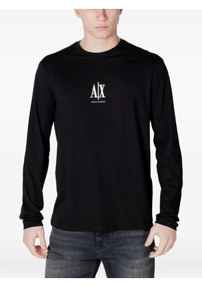 Armani Exchange logo-print long-sleeve T-shirt - Black