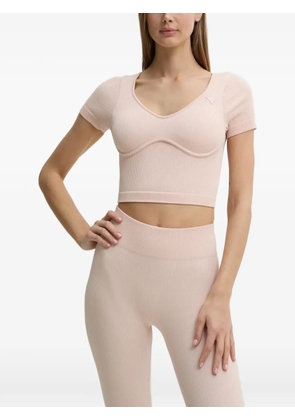 GUESS USA ribbed V-neck top - Pink
