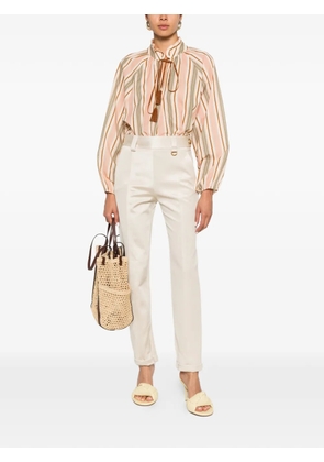 Chloé satin-finish D-ring trousers - Neutrals