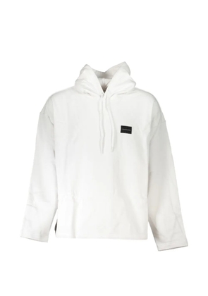 Calvin Klein logo-patch relaxed hoodie - White