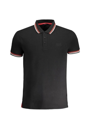 Cavalli Class striped-trim polo shirt - Black