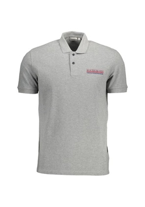 Napapijri logo-print cotton polo shirt - Grey