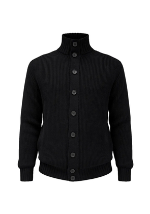 Filippo De Laurentiis Fisherman buttoned ribbed cardigan - Black