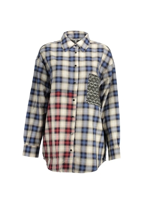 Desigual plaid-pattern cotton shirt - Blue