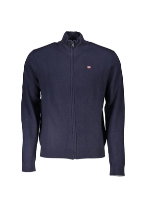 Napapijri logo-patch zip-up jacket - Blue