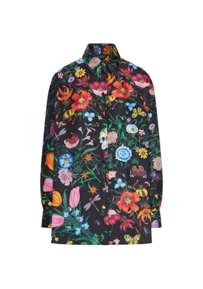 Gucci floral-print button silk shirt - Black
