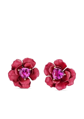 Anabela Chan 18kt gold vermeil Rose sapphire clip-on earrings - Red
