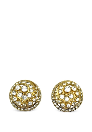 Christian Dior Pre-Owned 1980s crystal swirl earrings - Gold