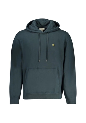 Calvin Klein logo-embroidered drawstring hoodie - Blue