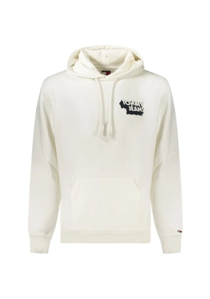Tommy Hilfiger graphic-print drawstring cotton hoodie - White