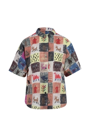 Yoshi Kondo graphic-print short-sleeve shirt - Neutrals