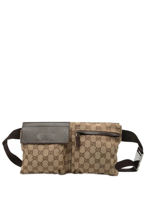 Gucci Pre-Owned 2000-2015 GG Canvas Double Pocket belt bag - Neutrals