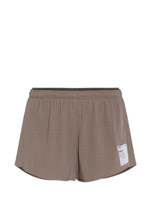 Satisfy Space-O™ perforated shorts - Brown