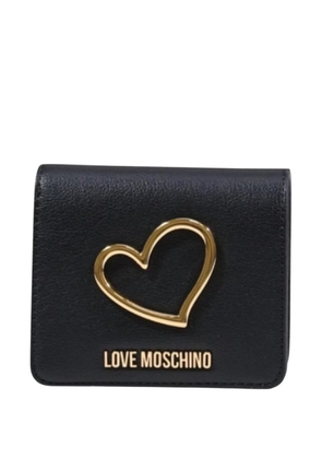 Love Moschino heart-plaque logo-lettering wallet - Black