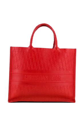 Christian Dior Pre-Owned Book Oblique Embossed Calfskin Large tote bag - Red