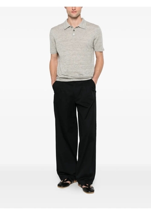 AMARANTO belt-loops trousers - Black