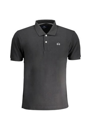 La Martina logo-embroidered polo shirt - Black
