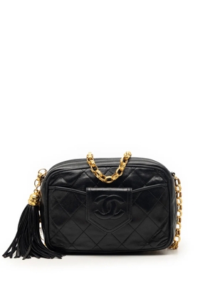 CHANEL Pre-Owned 1989-1991 CC Quilted Lambskin Tassel Camera Bag crossbody bag - Black