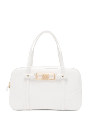 Armani Exchange logo-plaque tote bag - White