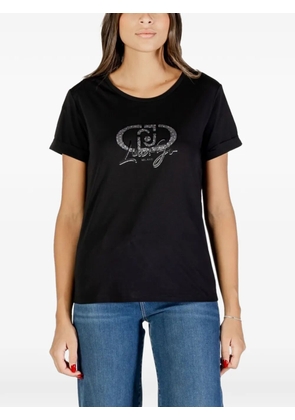 LIU JO embellished-logo cotton T-shirt - Black