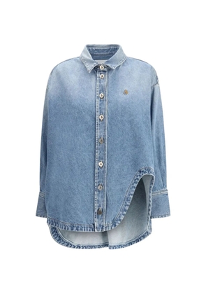 The Attico Diana asymmetric denim shirt - Blue