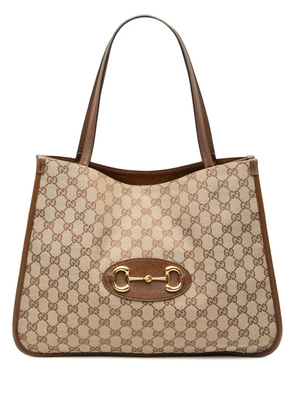 Gucci Pre-Owned 2016-2026 Medium GG Canvas Horsebit 1955 tote bag - Neutrals