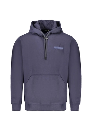 Napapijri logo-embroidered hoodie - Blue