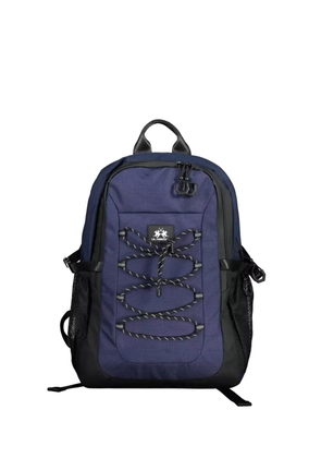 La Martina bungee-cord logo-patch backpack - Blue