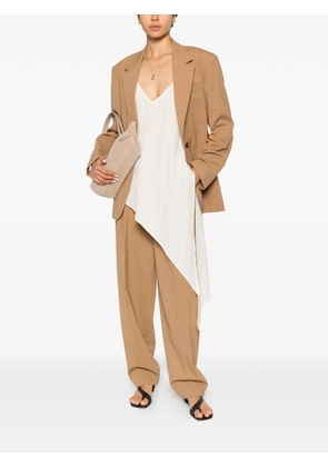 Covert single-breasted patch-pocket blazer - Brown