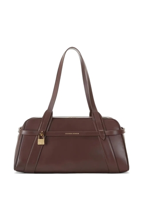 Elisabetta Franchi padlock-detail leather shoulder bag - Brown