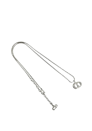 Christian Dior Pre-Owned 20th Century Brass and Strass CD Logo Pendant Necklace costume necklace - Silver