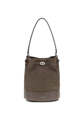 Zanellato Monda woven suede bucket bag - Brown