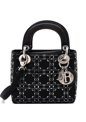 Christian Dior Pre-Owned Lady Dior Bag Crystal Embellished Cannage Quilt Satin Mini satchel - Black