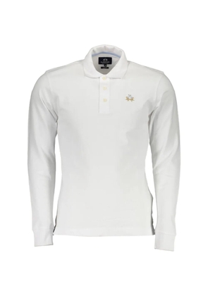 La Martina embroidered long-sleeve polo shirt - White