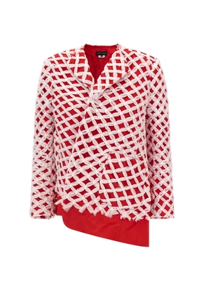 Comme Des Garçons tulle-weave asymmetric blazer - Red