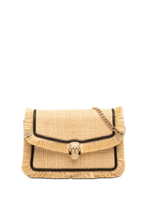 Bvlgari Pre-Owned 2021-2026 Mini Raffia Serpenti Forever Fringe crossbody bag - Neutrals
