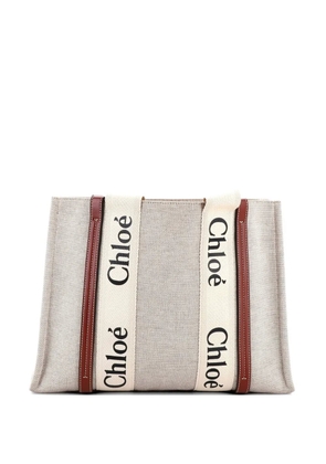 Chloé Pre-Owned Woody Canvas with Leather Medium tote bag - Brown