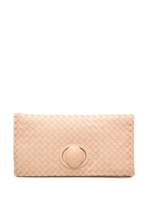 Bottega Veneta Pre-Owned 2012-2026 Nappa Intrecciato Turn Lock clutch bag - Brown